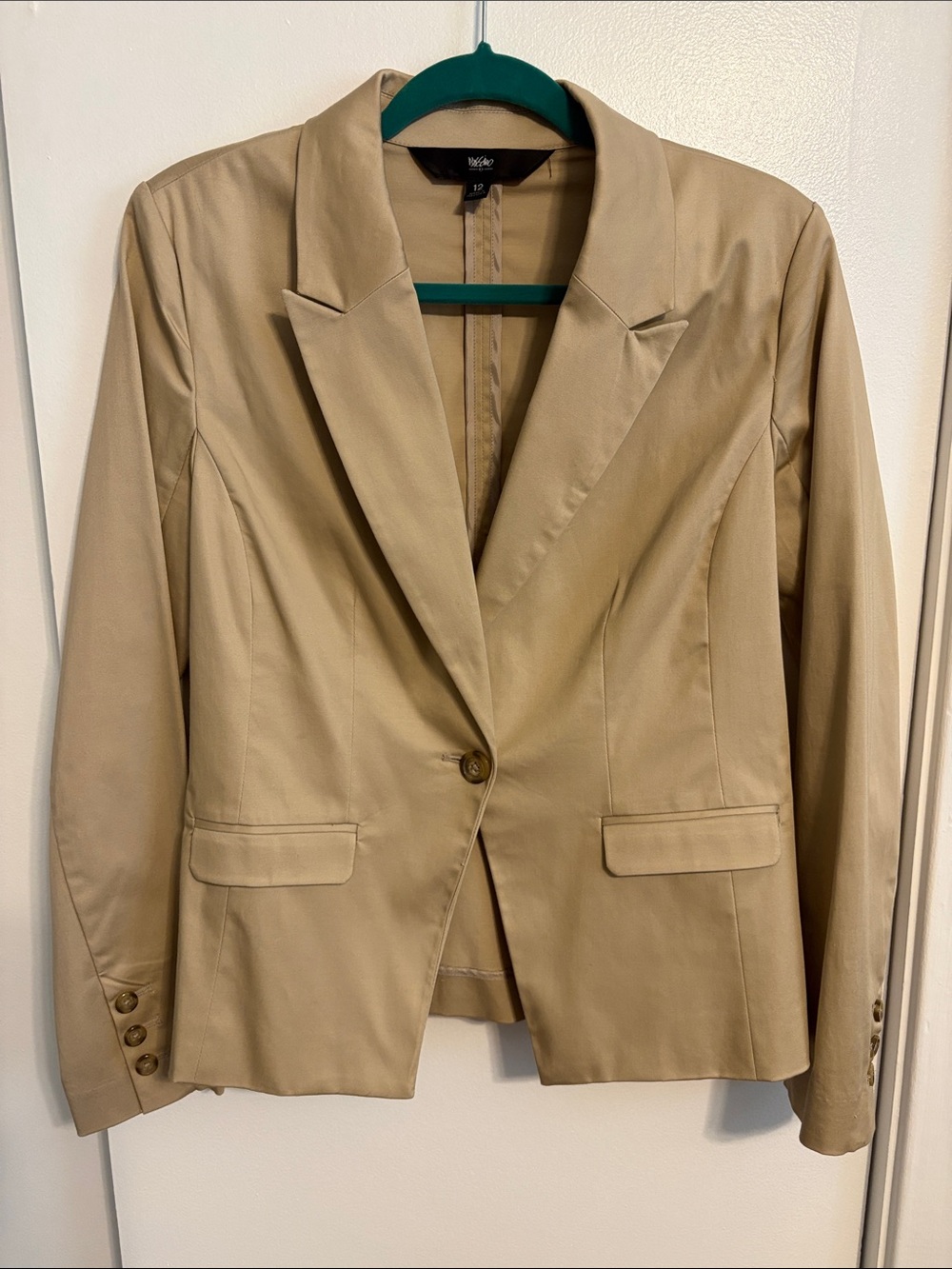 Mossimo Supply Co. Khaki Single-Button Tailored Blazer